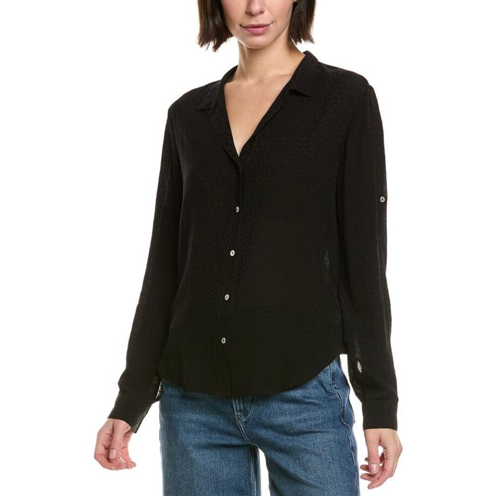 Bella Dahl Womens Capri Button Down, Black